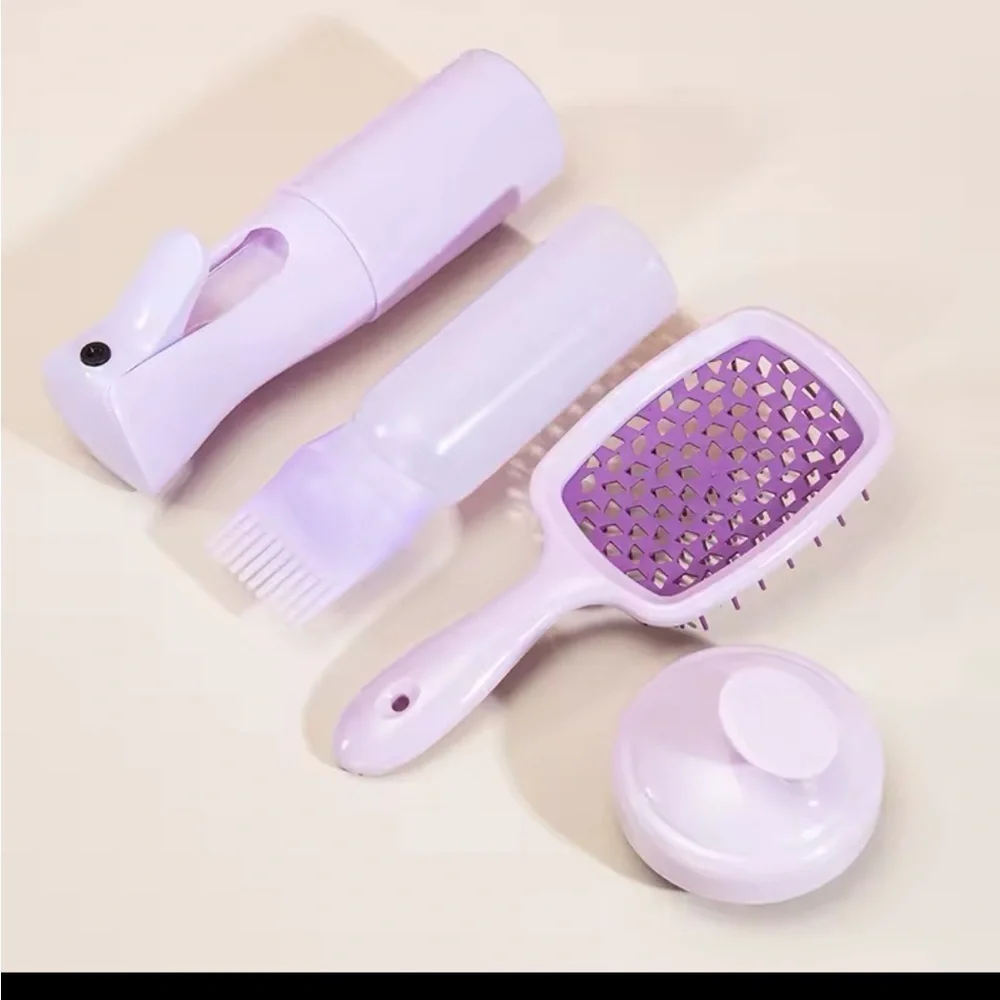 Purple Bath Skin & Hair Tool Set with Exfoliating Brush and Scalp Massager 0425